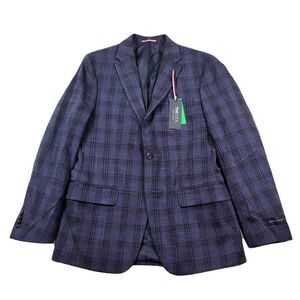 Tommy Hilfiger Blue Red Check Sport Coat Mens‎ 36S 36 Conrad Modern-Fit $295